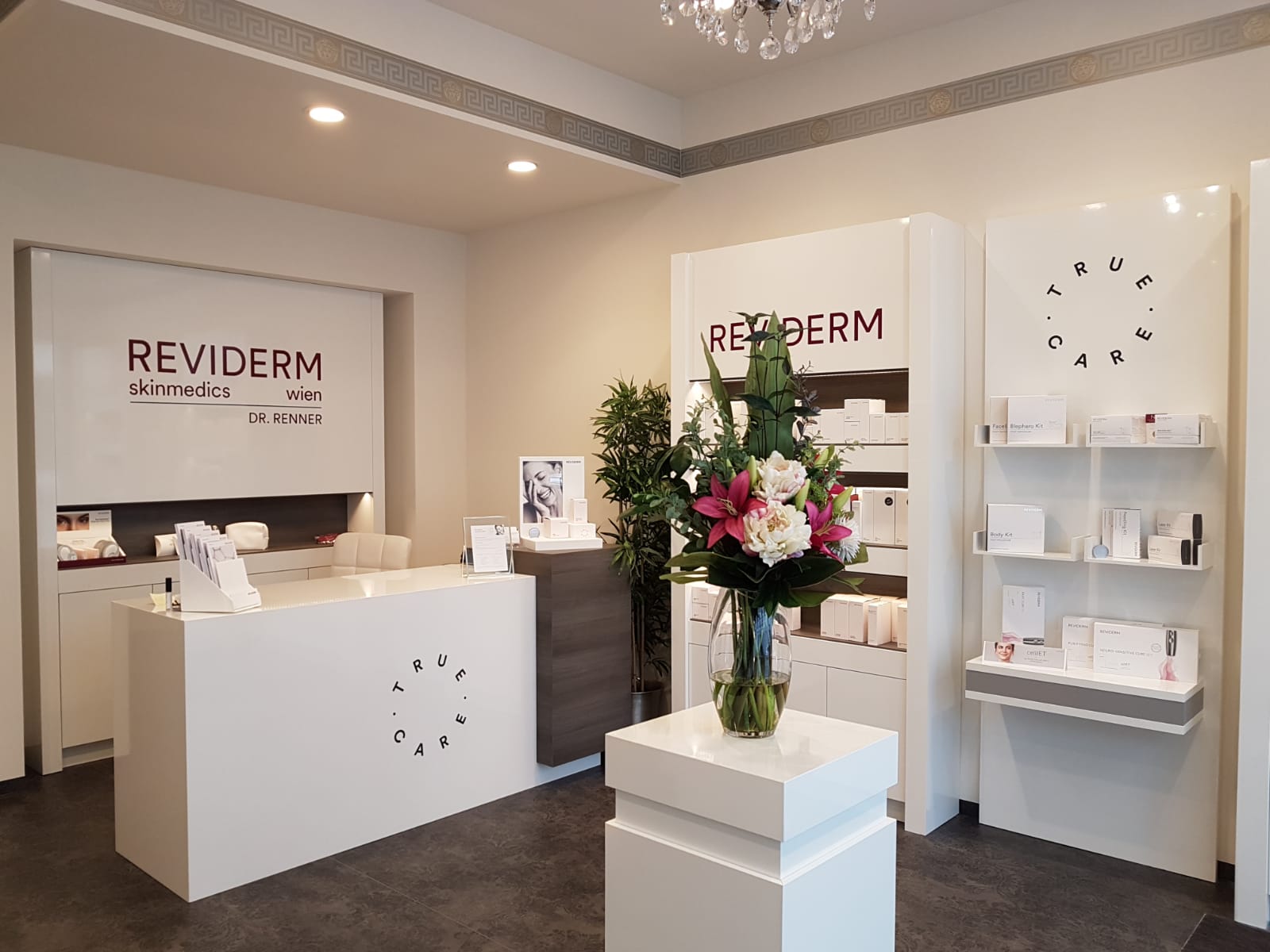 Empfangsbereich von REVIDERM skinmedics wien in der Krugerstraße 10, 1010 Wien